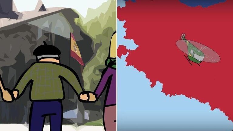 Im&aacute;genes del v&iacute;deo que convoca la protesta ante el cuartel de la Guardia Civil en O&ntilde;ate (Guip&uacute;zcoa).
