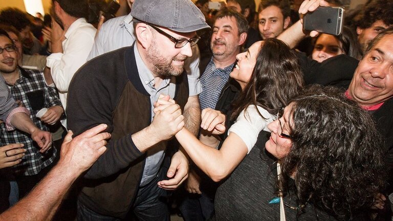 Marti&ntilde;o Noriega celebra el resultado de Compostela Aberta