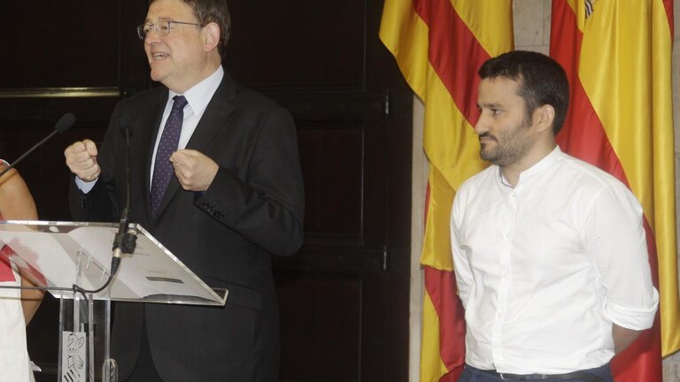 Ximo Puig y el consejero de Educaci&oacute;n, Vicent Marz&agrave;.