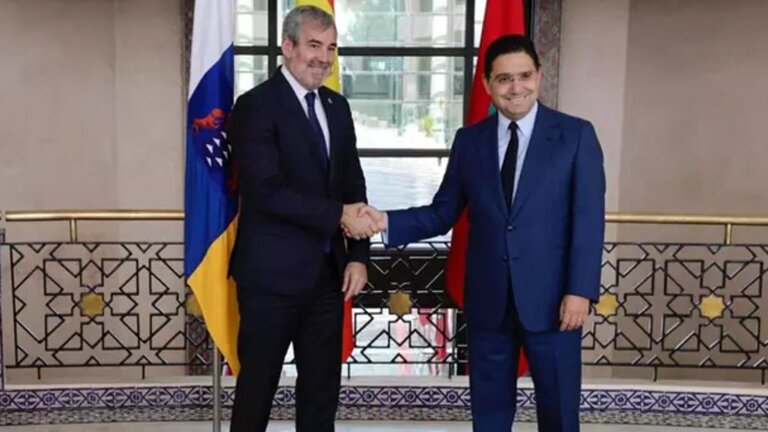 Reunion del presidente de Canarias, Fernando Clavijo, con el ministro de Asuntos Exteriores de Marruecos, Nasser Bourit. Gobierno de Canarias.
