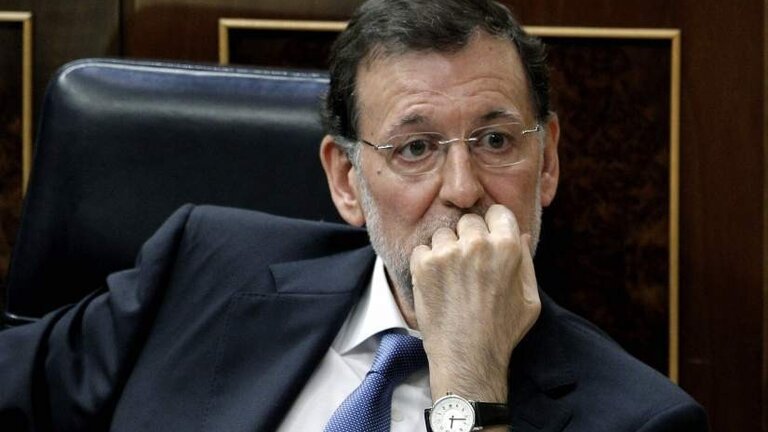 Mariano Rajoy, en su esca&ntilde;o del Congreso.