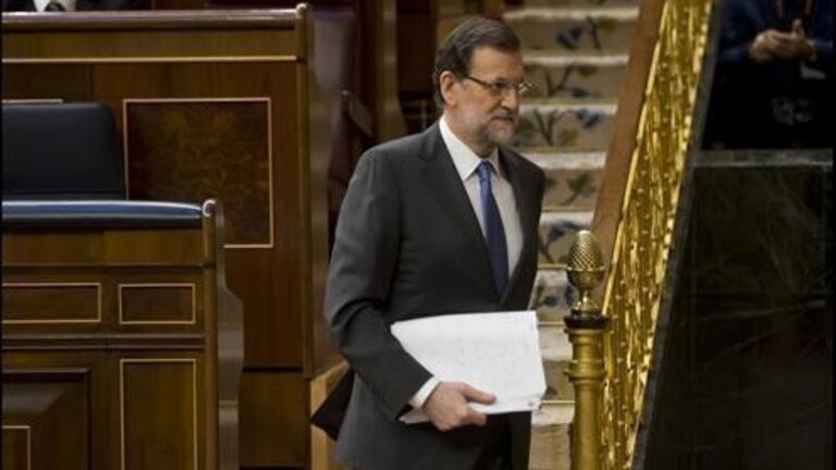 Mariano Rajoy durante el debate sobre el estado de la naci&oacute;n.