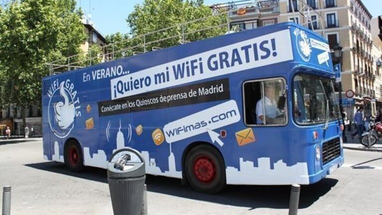 Uno de los autobuses de la empresa de Wi-fi Gowex.
