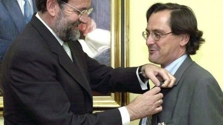 Foto de Mariano Rajoy y Marhuenda difundida por los fans de Podemos.