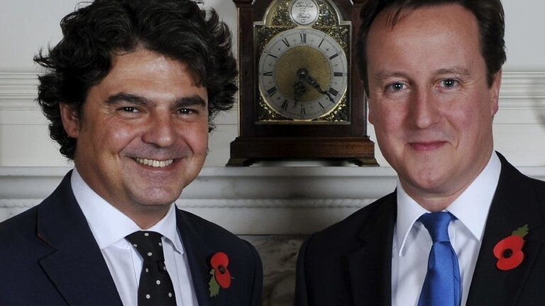 Jorge Moragas y David Cameron. 
