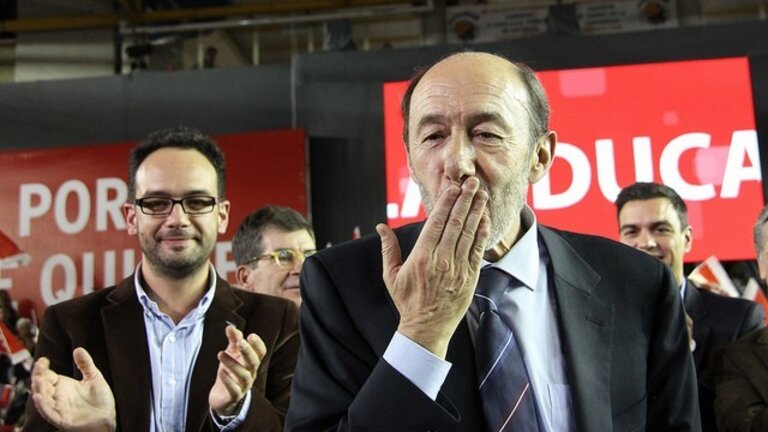 Alfredo P&eacute;rez Rubalcaba en su despedida como secretario general.