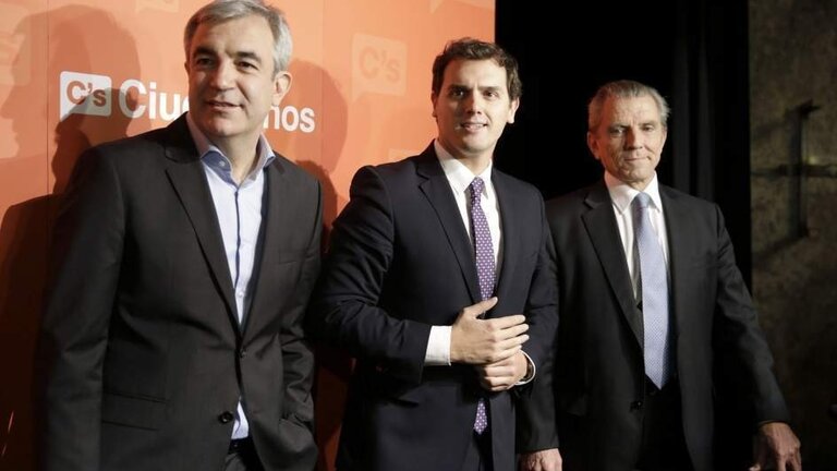 Luis Garicano, Albert Rivera y Manuel Conthe.