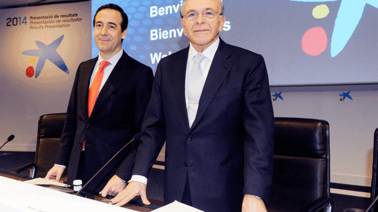 Gonzalo Gort&aacute;zar, consejero delegado de CaixaBank, e Isidro Fain&eacute;, presidente.