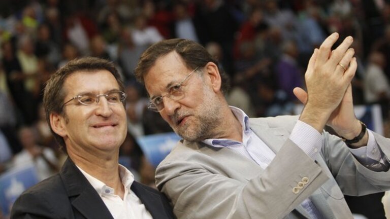 Alberto N&uacute;&ntilde;ez Feij&oacute;o y Mariano Rajoy.