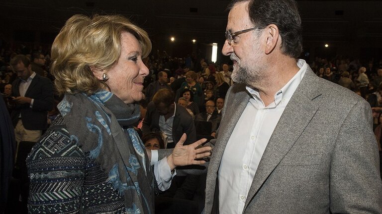 Esperanza Aguirre y Mariano Rajoy.