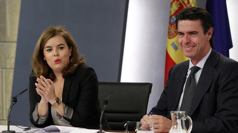 Soraya S&aacute;enz de Santamar&iacute;a y Jos&eacute; Manuel Soria.