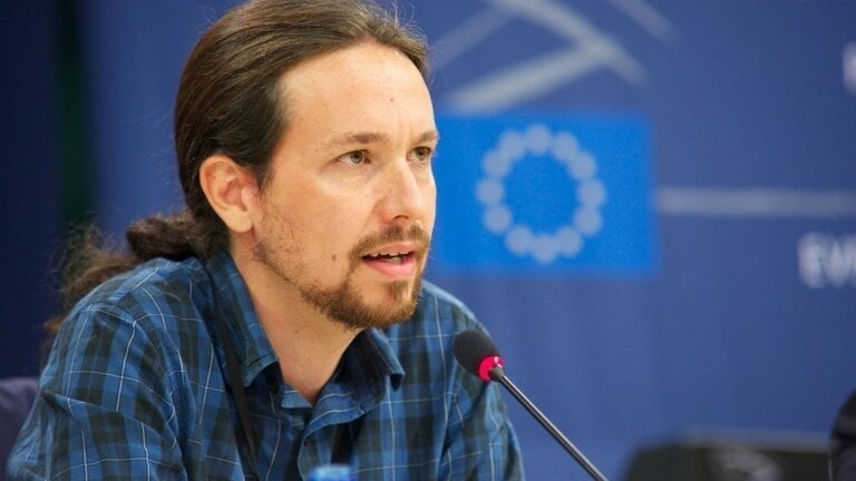 Pablo Iglesias en el Parlamento Europeo.