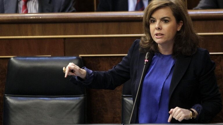 Soraya S&aacute;enz de Santamar&iacute;a en el Congreso de los Diputados.
