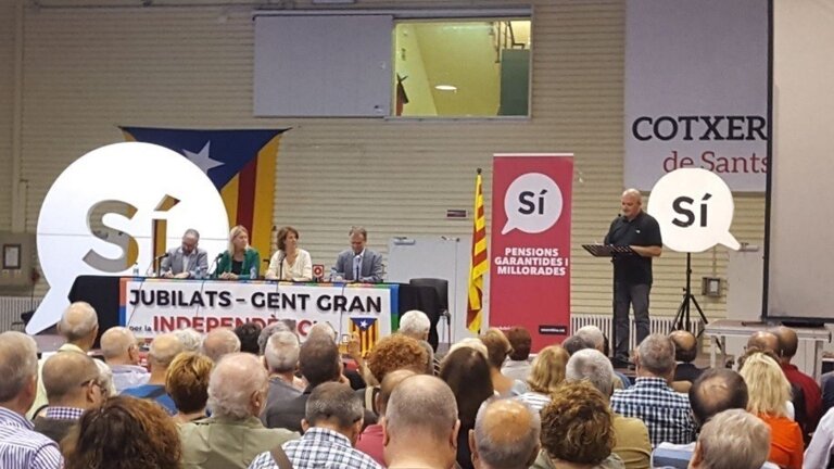 Acto de la Assemblea Nacional Catalana sobre las pensiones en una Catalu&ntilde;a independiente.