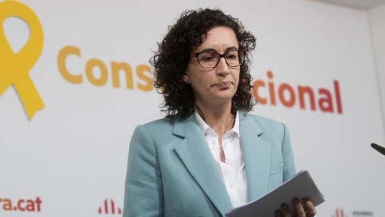Marta Rovira, en la sede de ERC.
