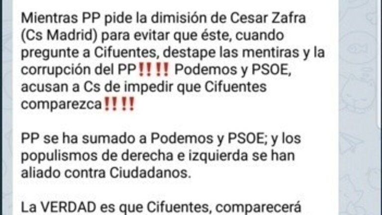 Uno de los chats de La Patrulla de Ciudadanos.