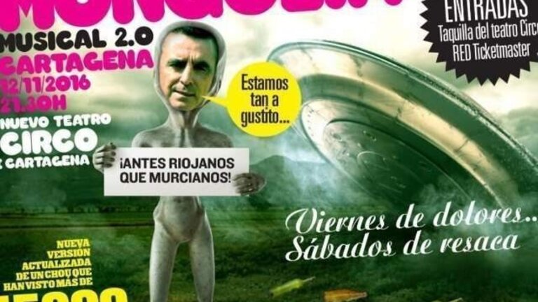 Cartel de Mongolia donde aparece Ortega Cano. 