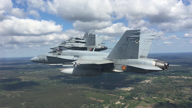 Cazas F-18 del Ala 15.