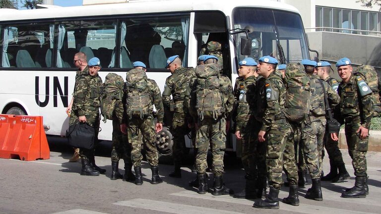 Foto de archivo de militares espa&ntilde;oles en L&iacute;bano (Foto: Ministerio de Defensa).