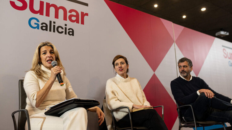 Yolanda Diaz, Marta Lois y Ram&oacute;n Sarmiento