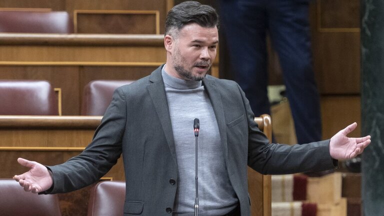 El portavoz de ERC en el Congreso, Gabriel Rufi&aacute;n, en una sesi&oacute;n plenaria.