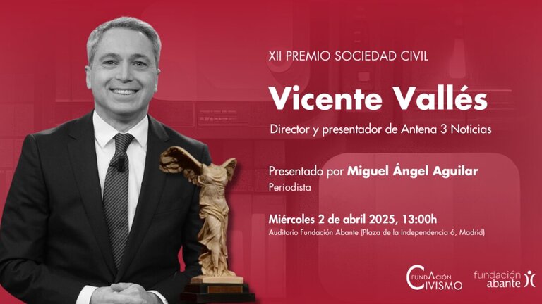 Guinda a Vicente Vall&eacute;s del Premio Sociedad Civil 2025