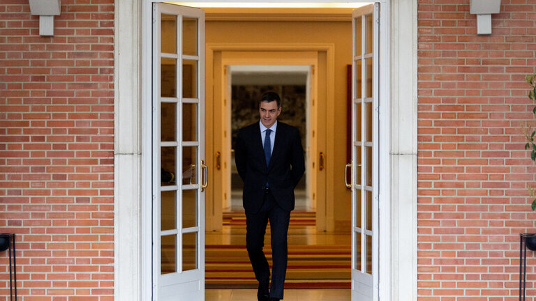 El presidente del Gobierno, Pedro S&aacute;nchez, en el Palacio de la Moncloa. (Foto:  Eduardo Parra / Europa Press)