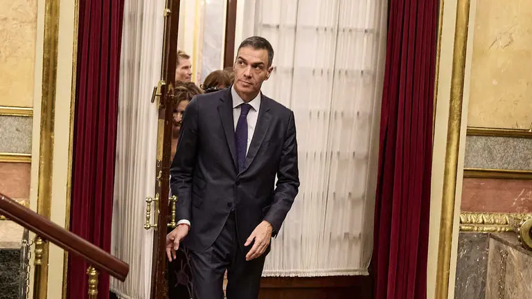 El presidente del Gobierno, Pedro Sánchez, durante una sesión plenaria en el Congreso de los Diputados, a 13 de noviembre de 2025, en Madrid (España). (Jesús Hellín / Europa Press)