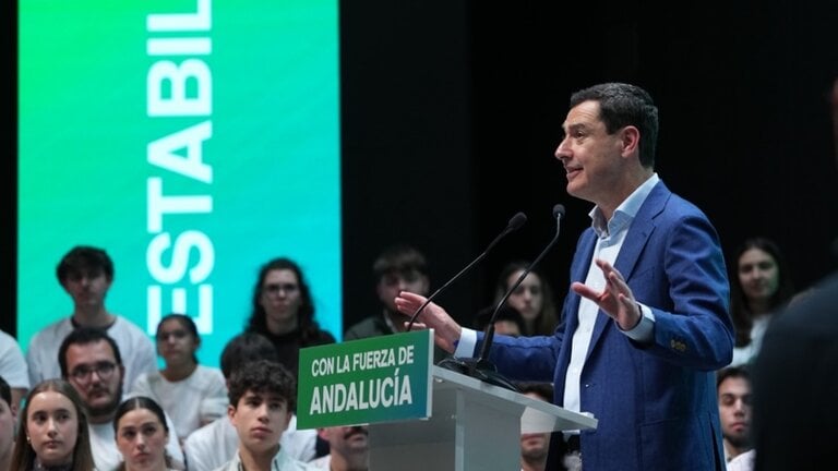 Juanma Moreno, en un mitin del PP (Foto: Partido Popular).