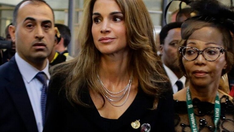 Rania de Jordania en el funeral de Nelson Mandela.