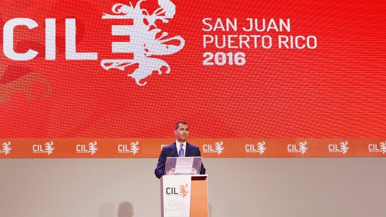 Felipe VI interviene ante el Congreso Internacional de la Lengua Espa&ntilde;ola.