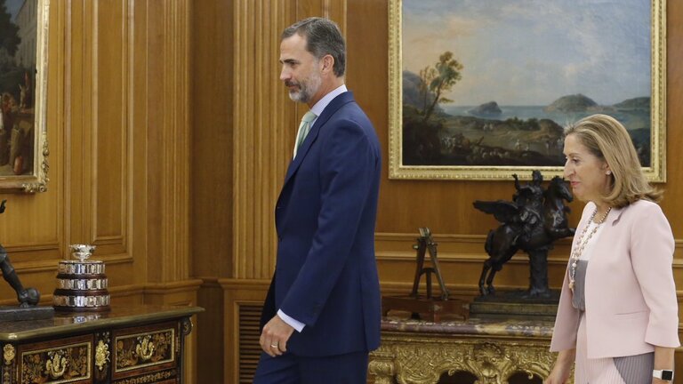Felipe VI, en su audiencia con Ana Pastor.