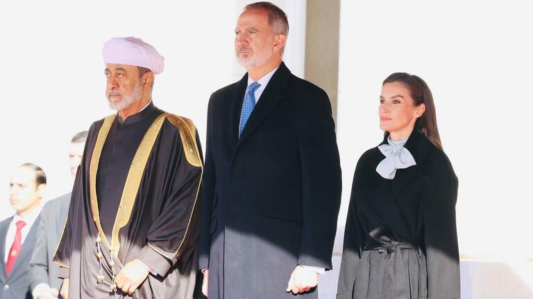 Recepci&oacute;n al sult&aacute;n de Om&aacute;n. Foto: Casa Real.
