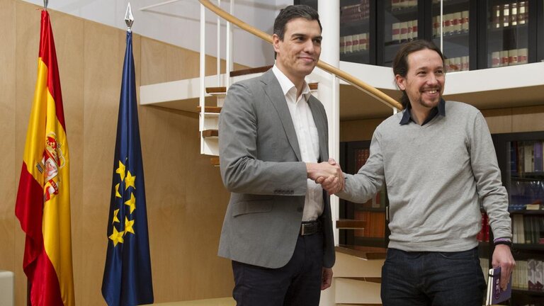 Pedro S&aacute;nchez y Pablo Iglesias.