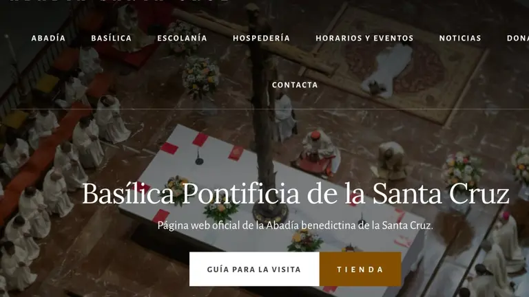 Portada de la web de la Abadía benedictina de la Santa Cruz.