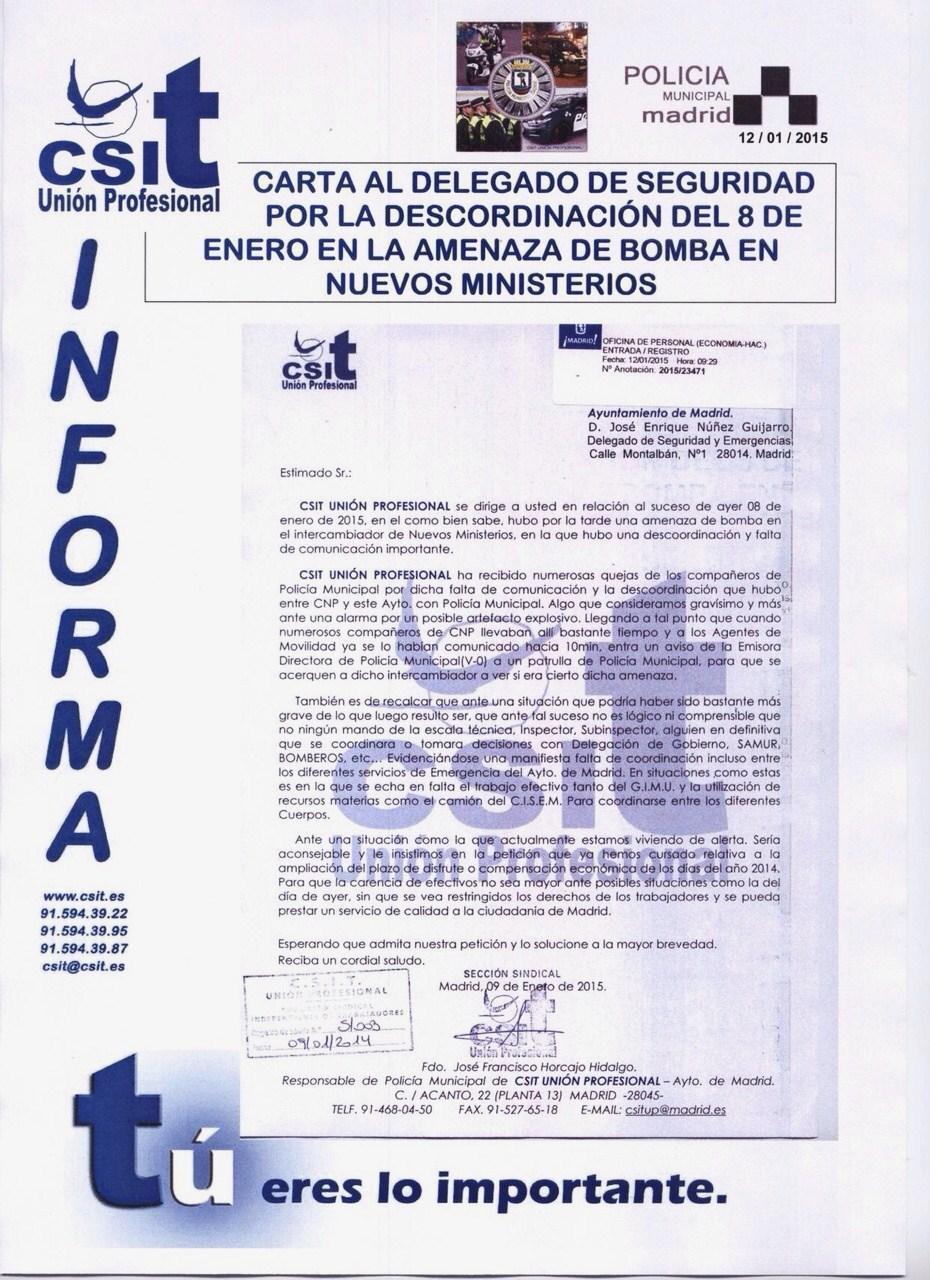 carta al delegado de seguridad