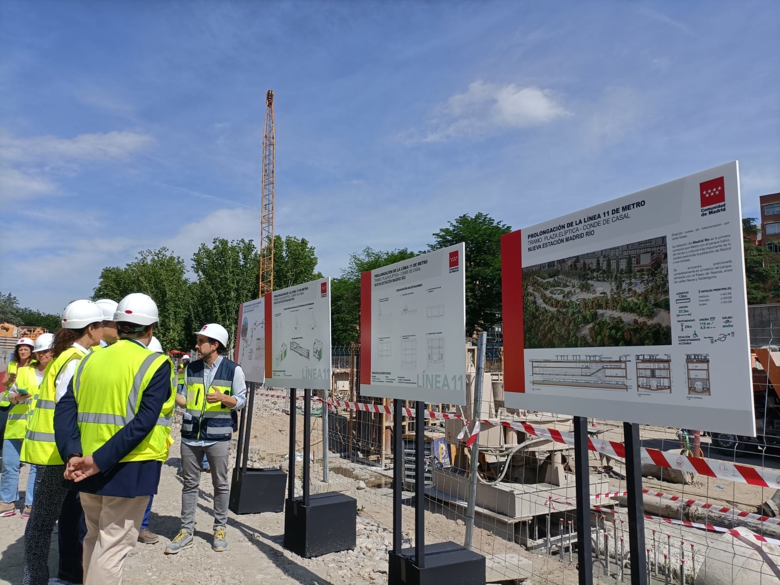 Obras de construcción de la estación de Madrid Río en la ampliación de la Línea 11 de Metro entre Plaza Elíptica y Conde de Casal. EUROPA PRESS.