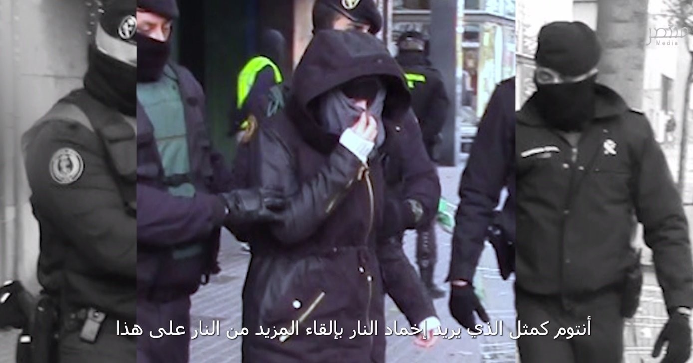 Imagen del vídeo con amenazas yihadistas a Barcelona.