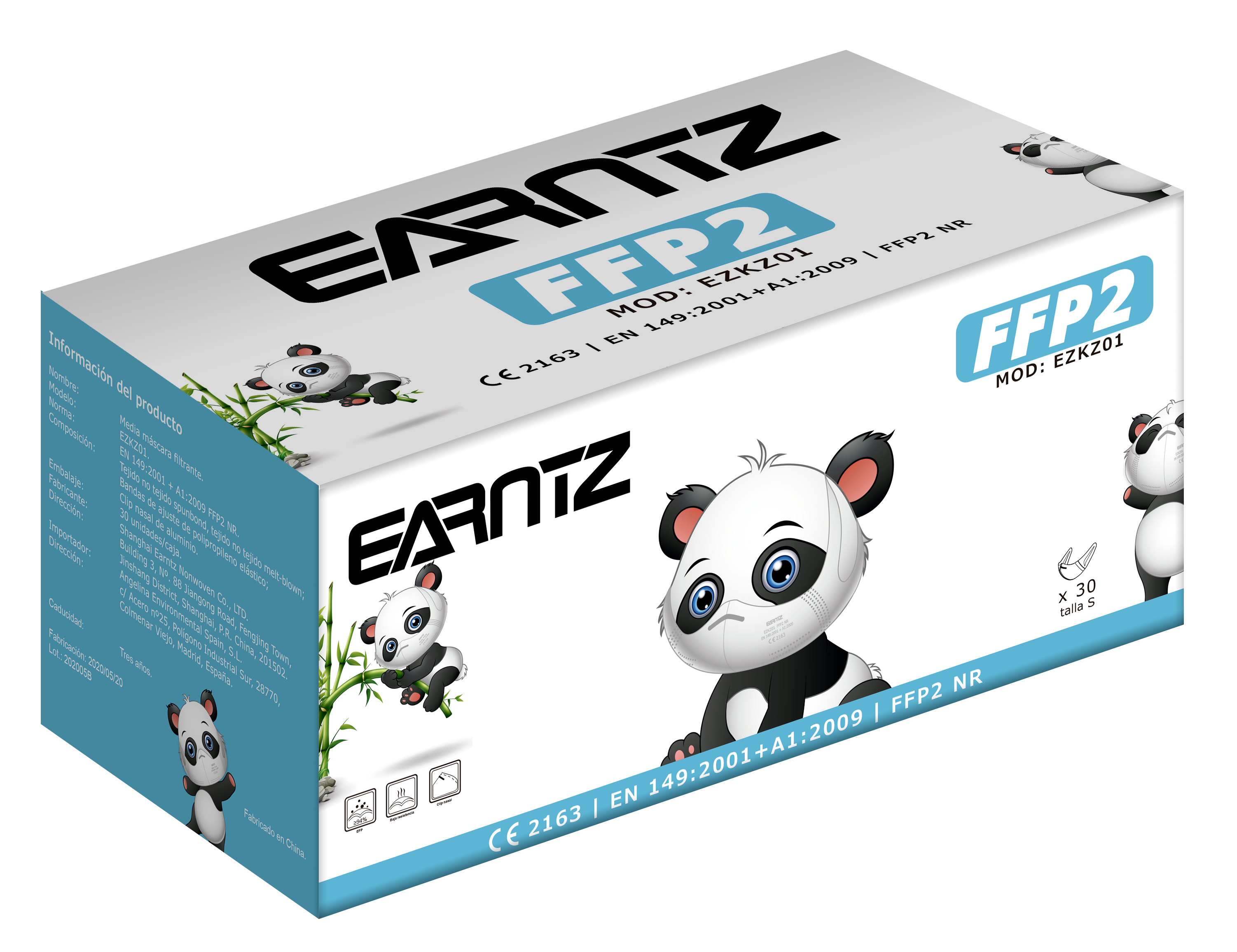 Mascarillas EARNTZ FFP2 Modelo EZKZ01