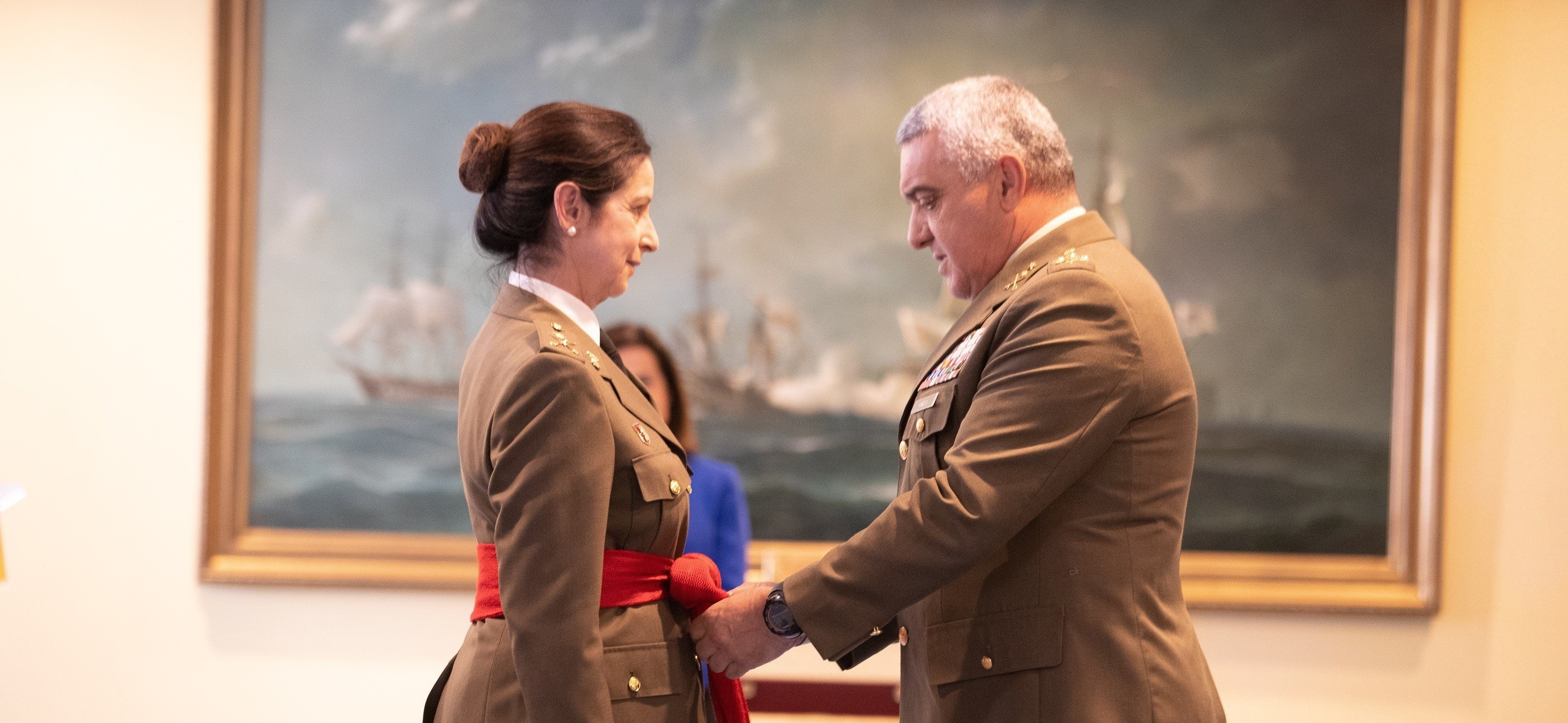 Patricia Ortega recibe el fajín de general de brigada del Ejército de Tierra.