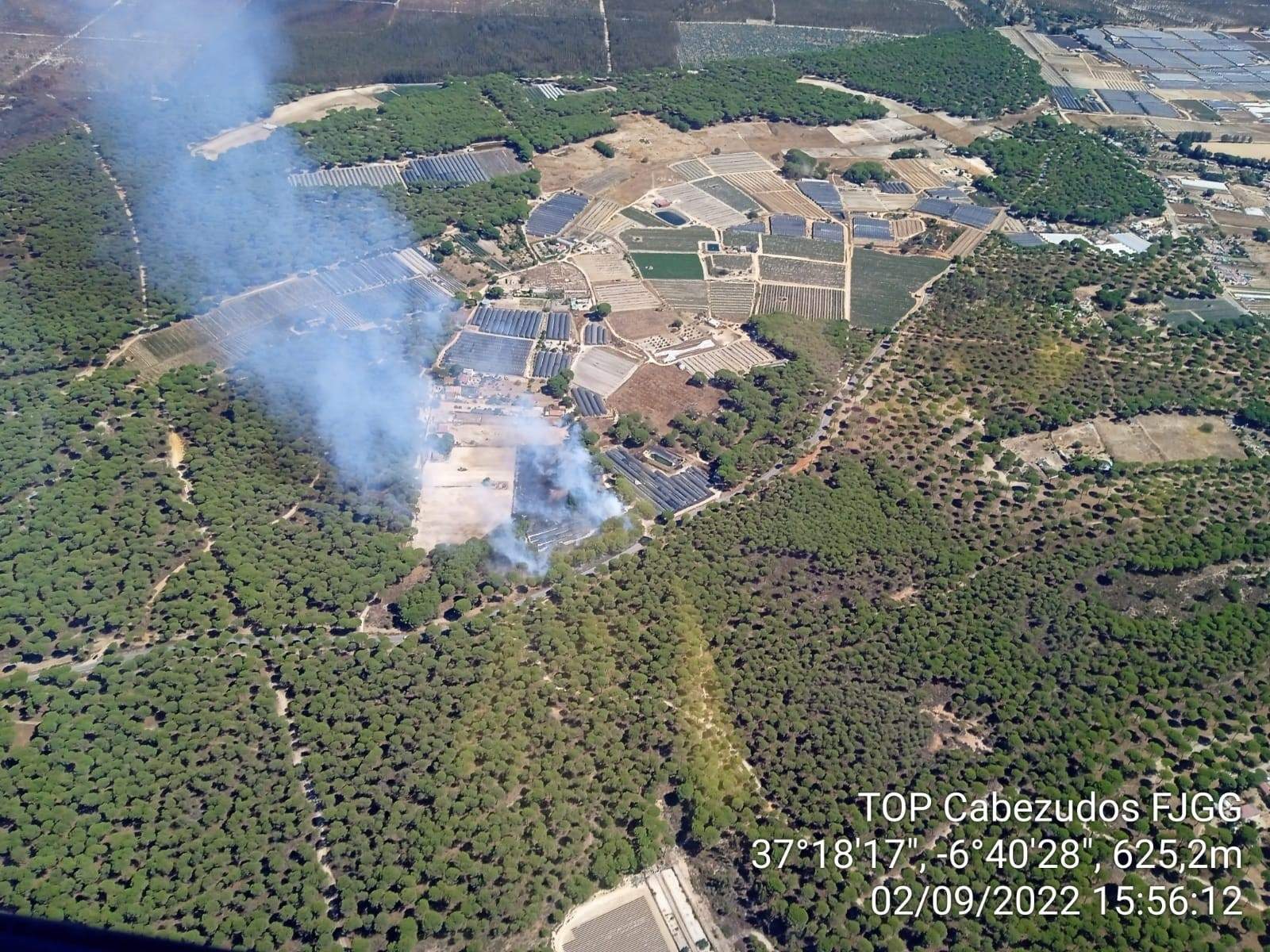 Extinguido el incendio forestal de Bonares (Huelva)