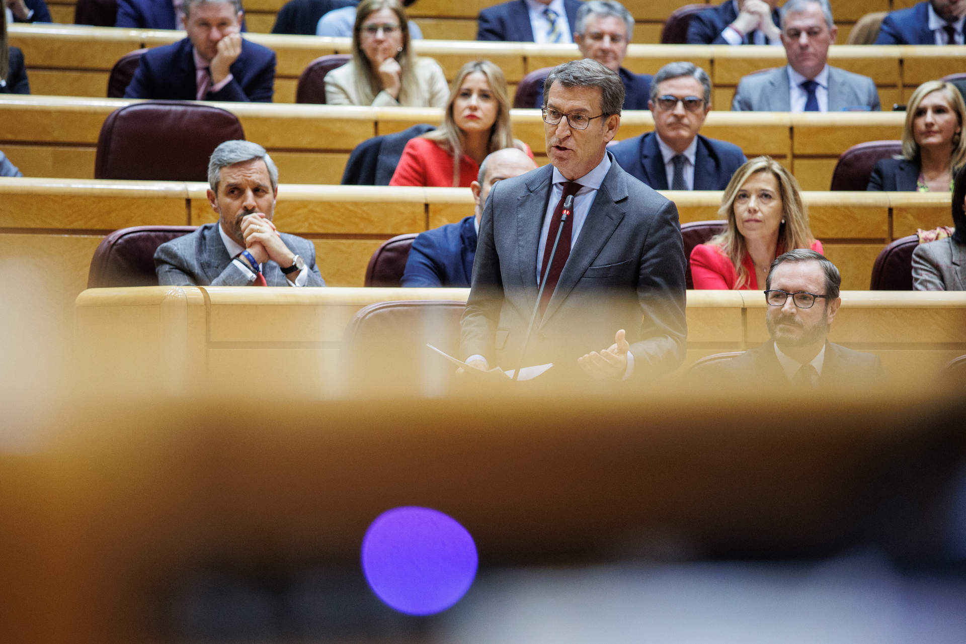 Cargar máis
El líder del Partido Popular, Alberto Núñez Feijóo, interviene durante una sesión de control al Gobierno en el Senado, a 22 de noviembre de 2022, en Madrid (España).