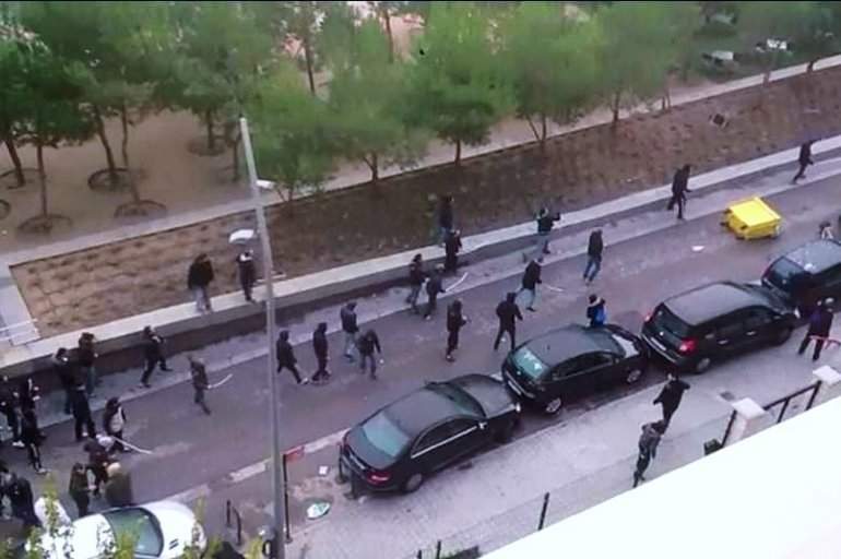 Pelea entre ultras en Madrid.