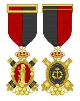 Medalla de Santa Bárbara para los artilleros.