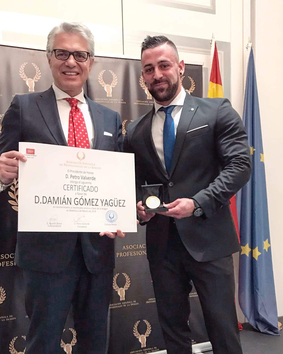 Damián Gómez recibe Medalla de Oro IMAGEN FITNESS ESPAÑA 2018 (The Westin Palace, Madrid)