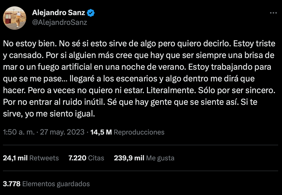 Twitter Alejandro Sanz.