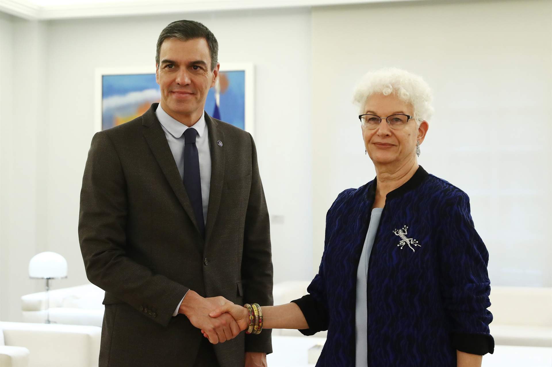 Cargar máis
Sánchez se reúne con la embajadora de Israel en España y Andorra, Rodica Radian-Gordon, en el Complejo de la Moncloa.