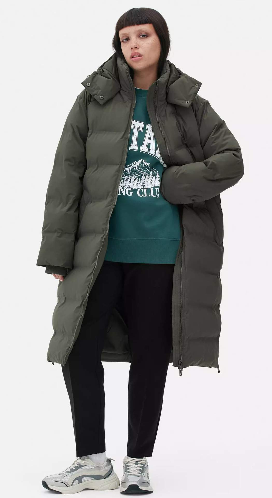 Chaqueta acolchada larga con capucha de Primark
