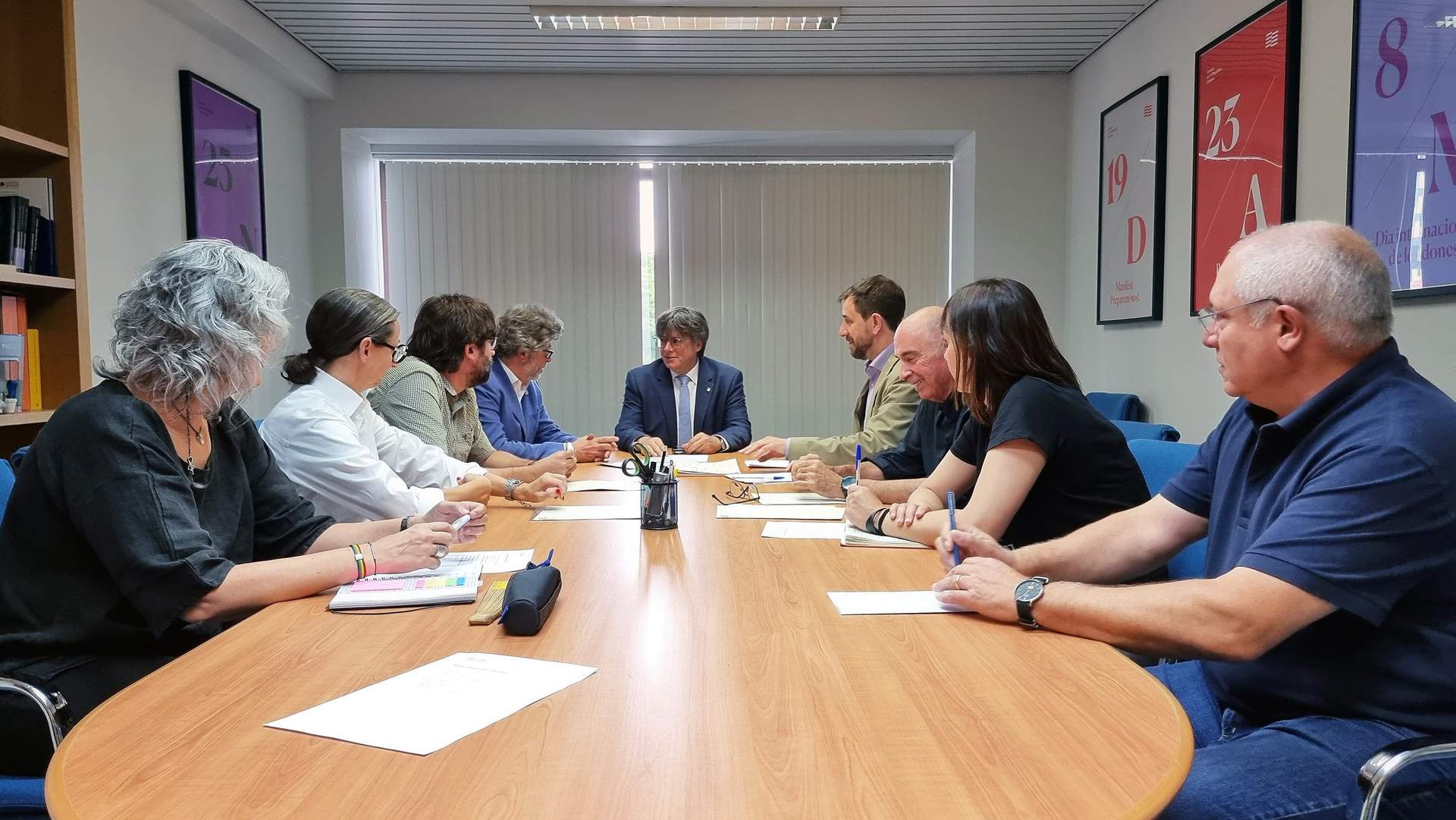 Reunión del Govern del Consell de la República con el presidente de la entidad, Carles Puigdemont, y el vicepresidente, Toni Comín.