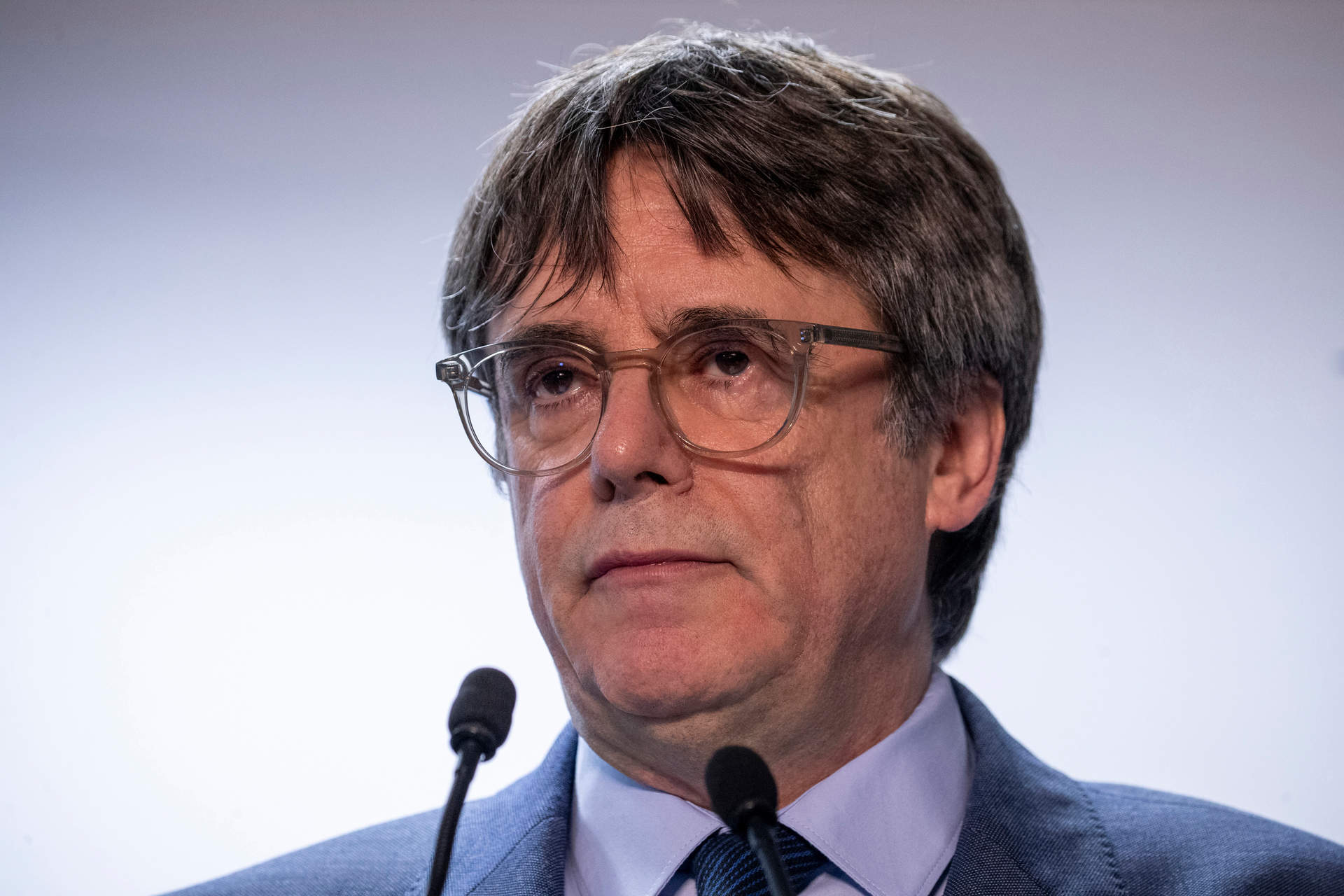 El expresidente de la Generalitat y eurodiputado de Junts, Carles Puigdemont, comparece en una rueda de prensa para explicar los detalles del acuerdo de investidura con el PSOE, en el Parlamento Europeo, a 9 de noviembre de 2023.